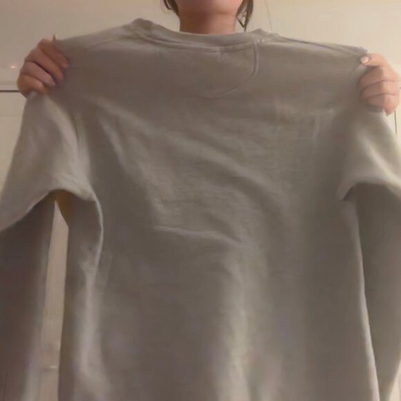 a gray sweatshirt with fall drinks on it - Picture 2 of 2